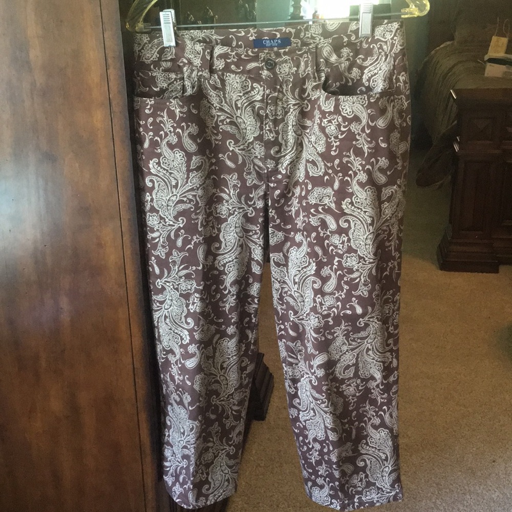 Chaps brown/cream paisley skimmer pants – 6